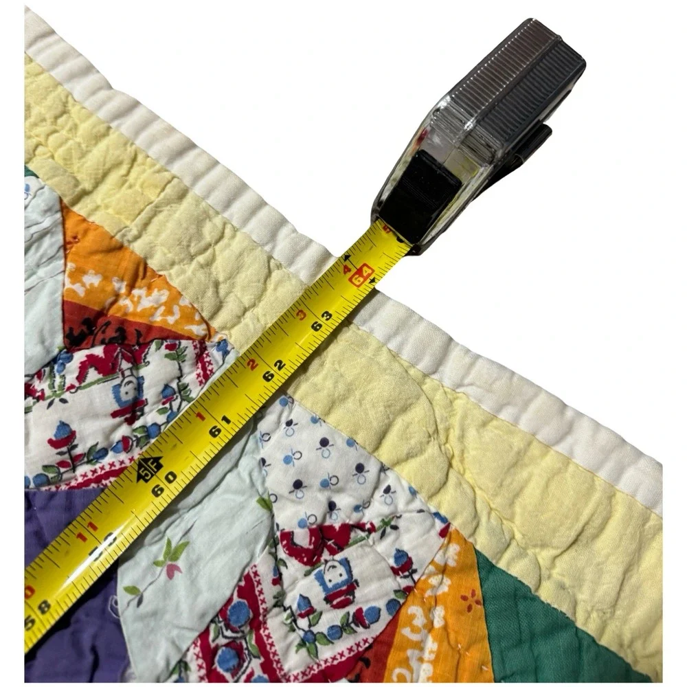 Vintage 30's/40's Handmade Star Quilt Handmade Patchwork Bedspread Throw Blanket
